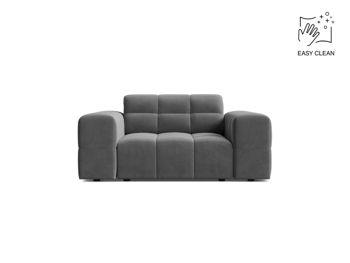 Jennifer — Armchair Light Grey (Venus 2929) Black Plastic