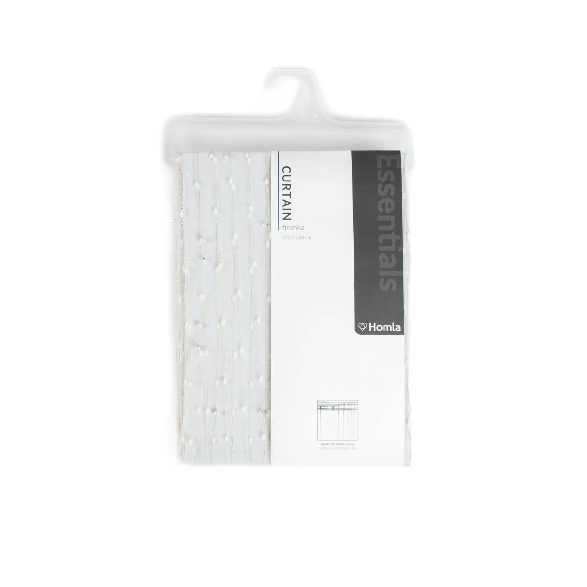 White Shangri-La Curtain with Tape 140x250 cm by Homla