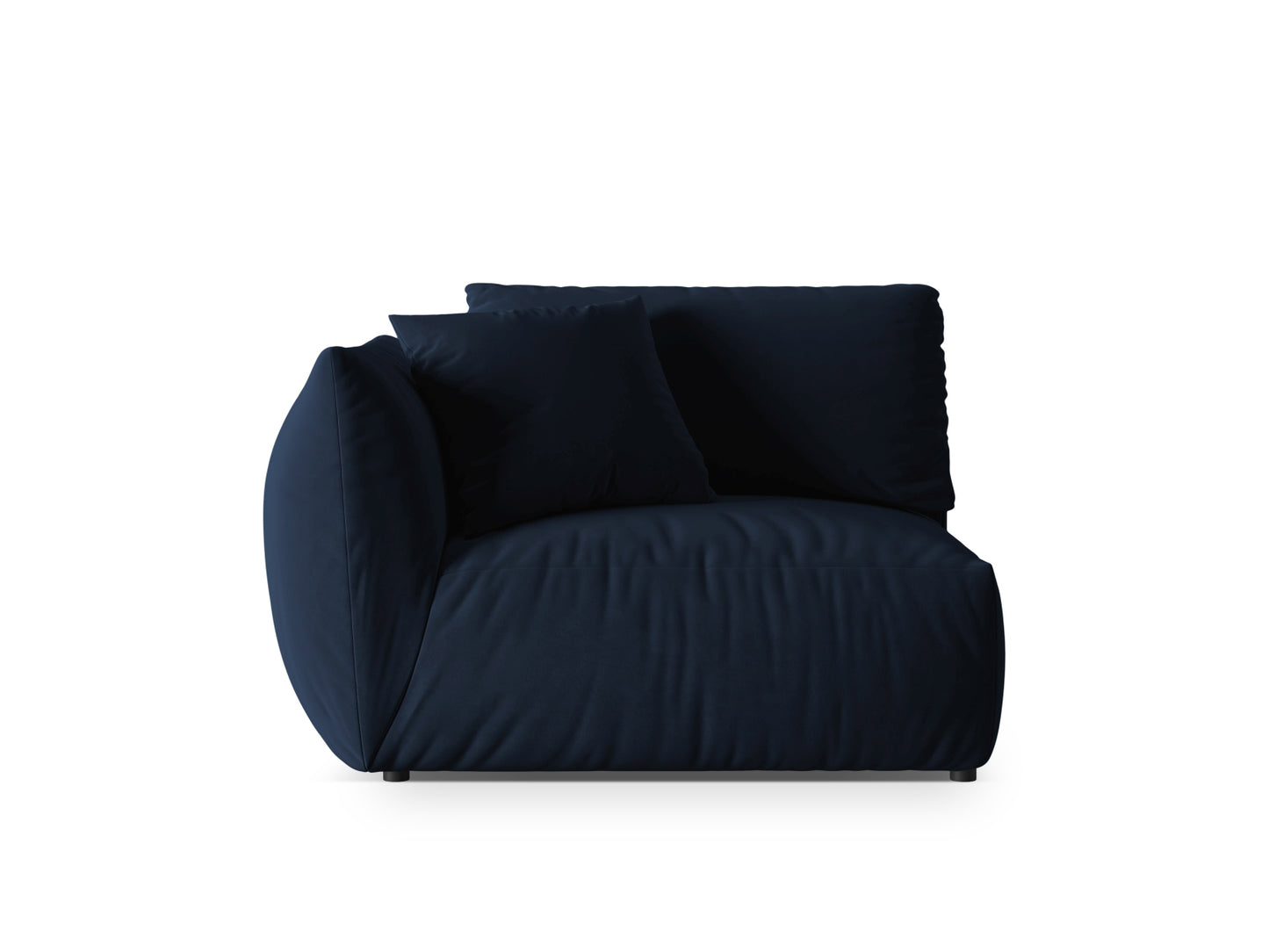 Chris — Modular Sofa Royal Blue (Casino Deep Blue) Black Plastic Left