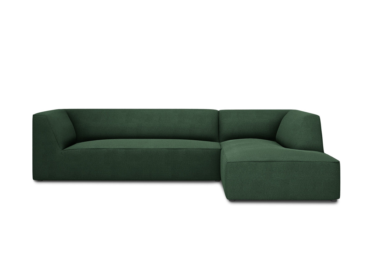 Ruby — Corner Sofa Green (Ottawa 14) Black Plastic Right