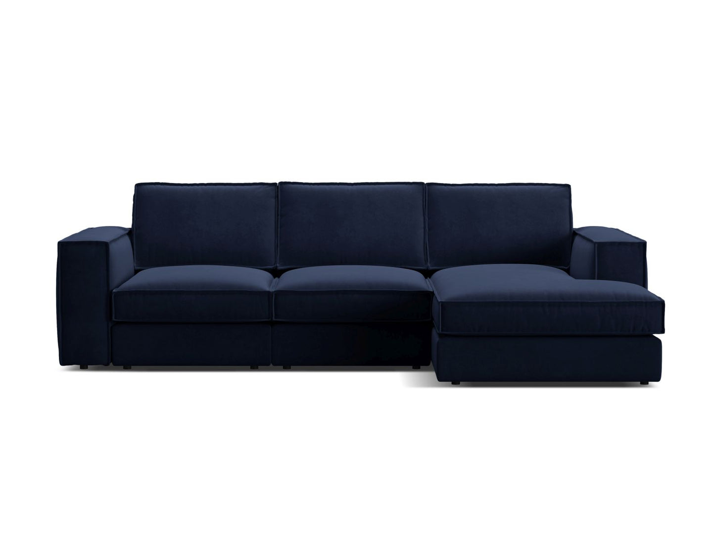 Pola — Corner Sofa Royal Blue (Salvador 5) Black Plastic Right