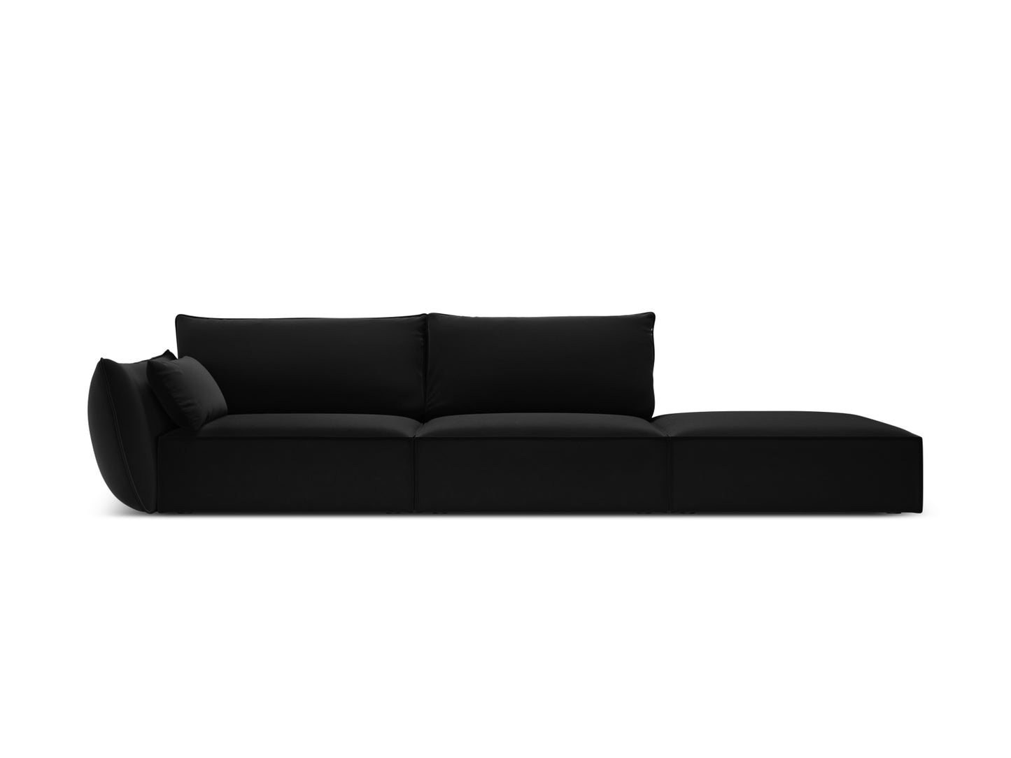 Kaelle — Sofa Black (Bluvel 19) Black Plastic Right