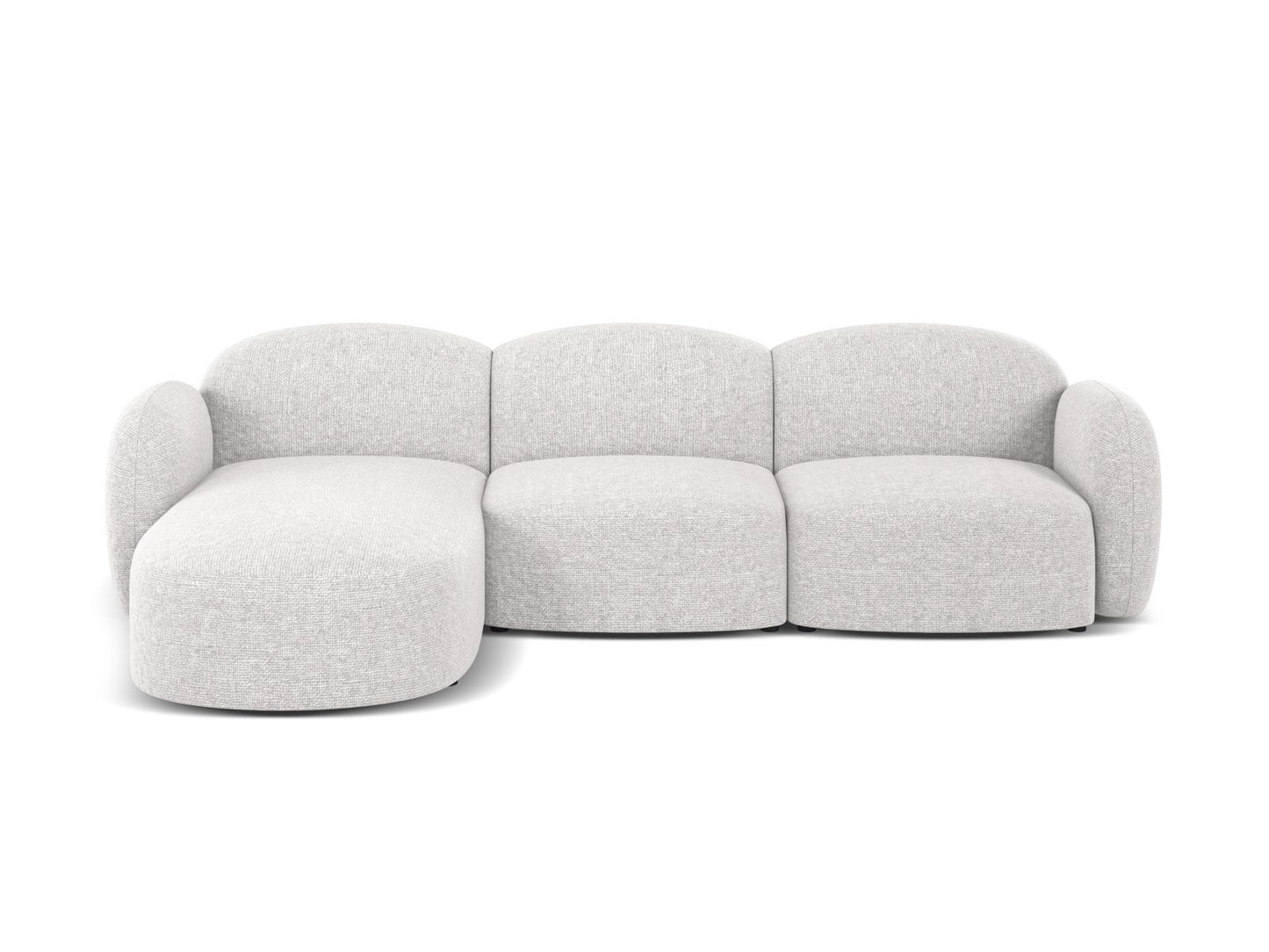 Blair — Corner Sofa Silver (Eden 17 Silver) Black Plastic Left