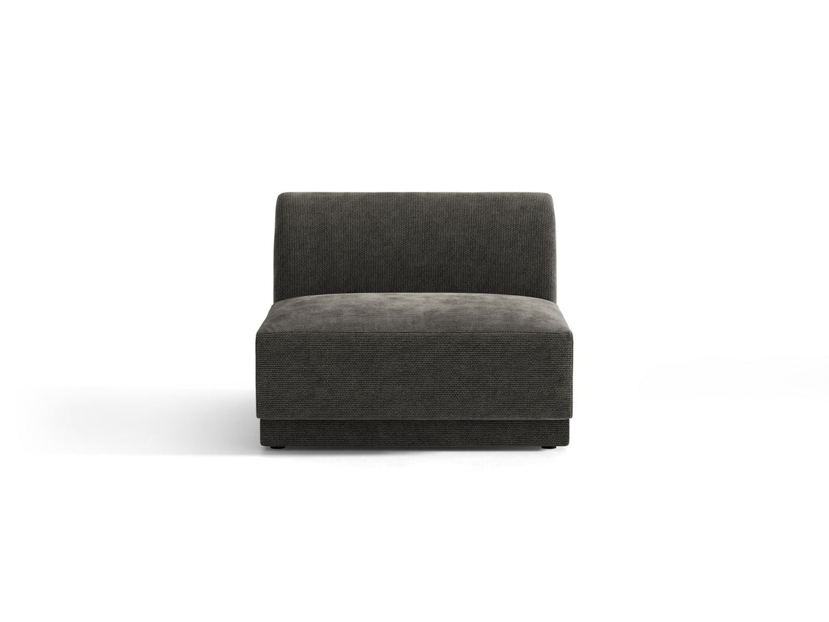 Miley — Modular Sofa Dark Grey (Eden 20 Graphite) Black Plastic