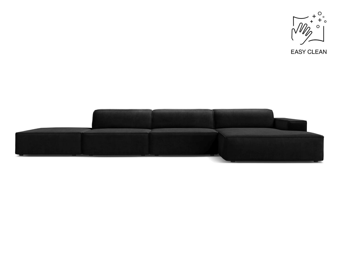 Jodie — Corner Sofa Black (Venus 2923) Black Plastic Right