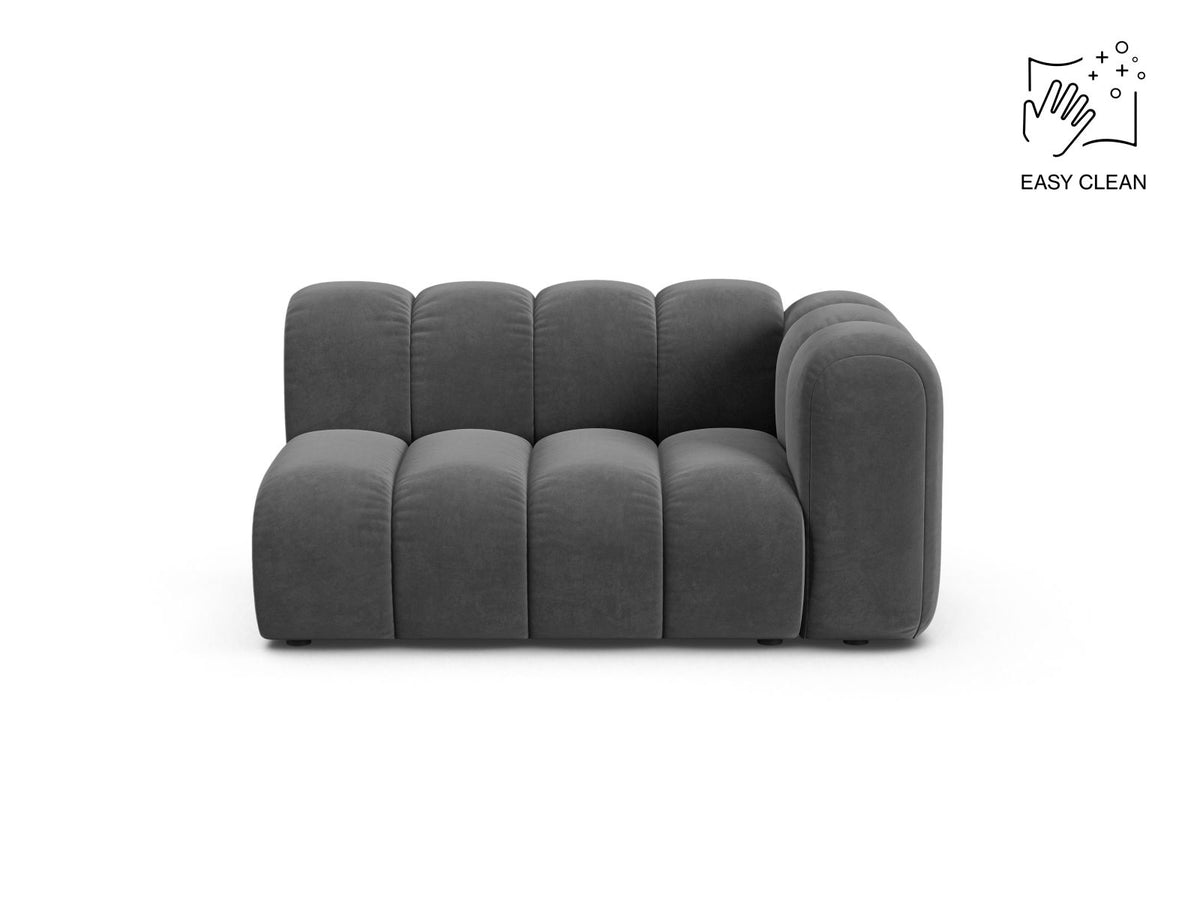 Lupine — Modular Sofa Grey (Venus 2930) Black Plastic Right