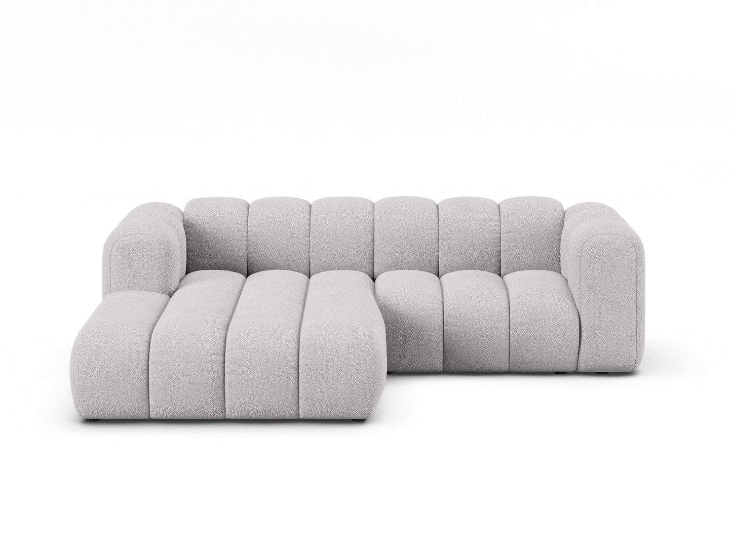 Lupine — Corner Sofa Light Grey (Baloo 2085) Black Plastic Left