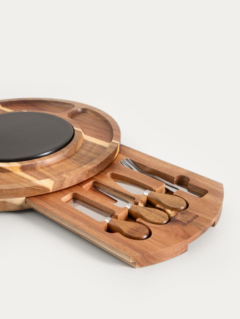 Set b2 FRESCA 6-Piece Wooden Serving Set with Knives