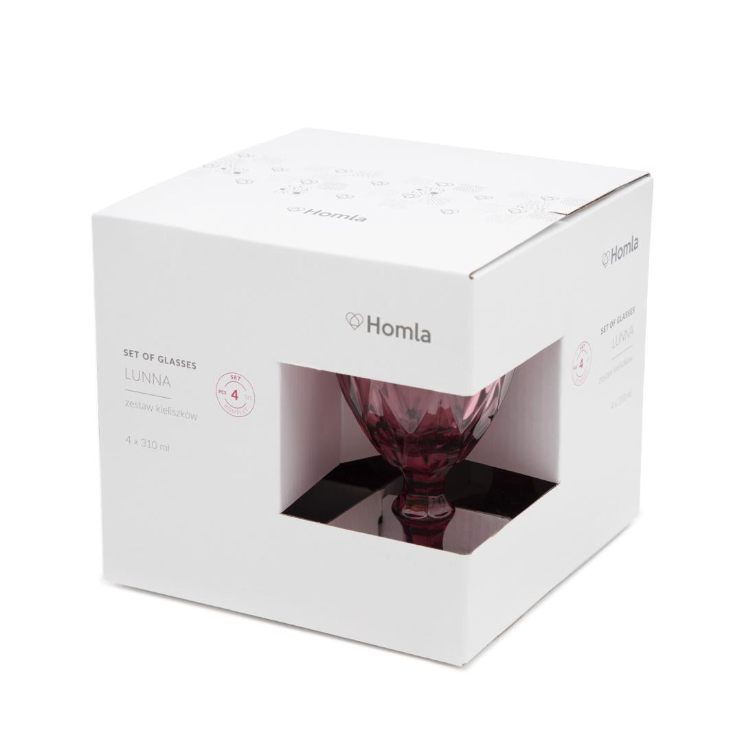 Set of wine glasses LUNNA Set of 4 Transparent Wine Glasses 0.31L