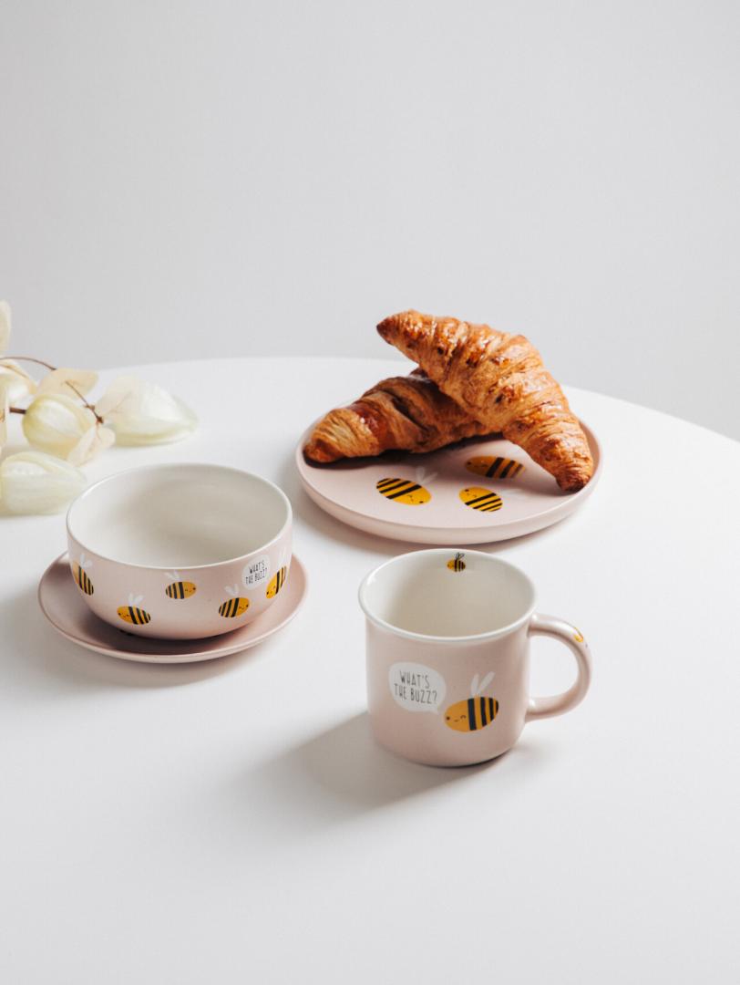 ANNBEE Pink Bee Ceramic Mug 350ml