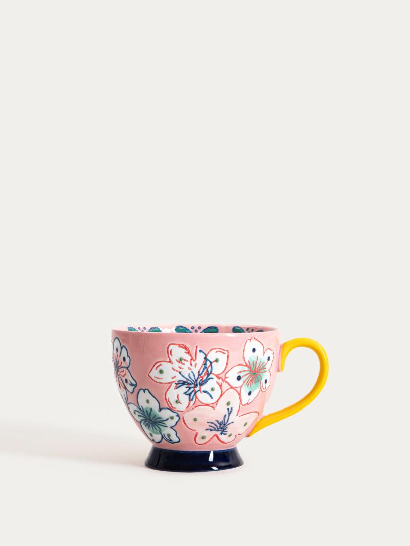 SALVA Hand-Painted Pink Ceramic Mug 400ml