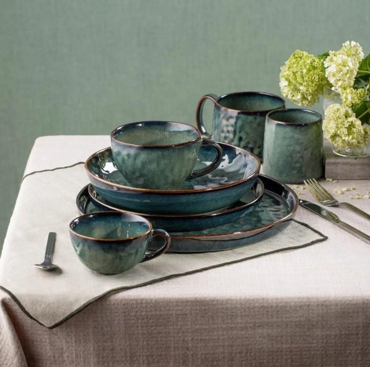MIDO Deep Dark Green Stoneware Plate 21.5 cm