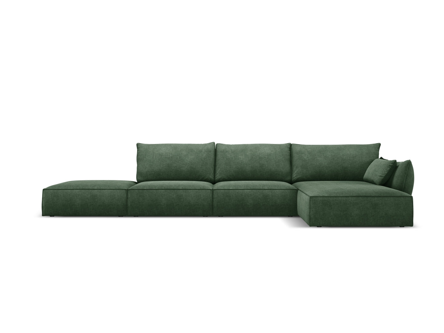 Kaelle — Corner Sofa Bottle Green (Over The Horizon 39) Black Plastic Right