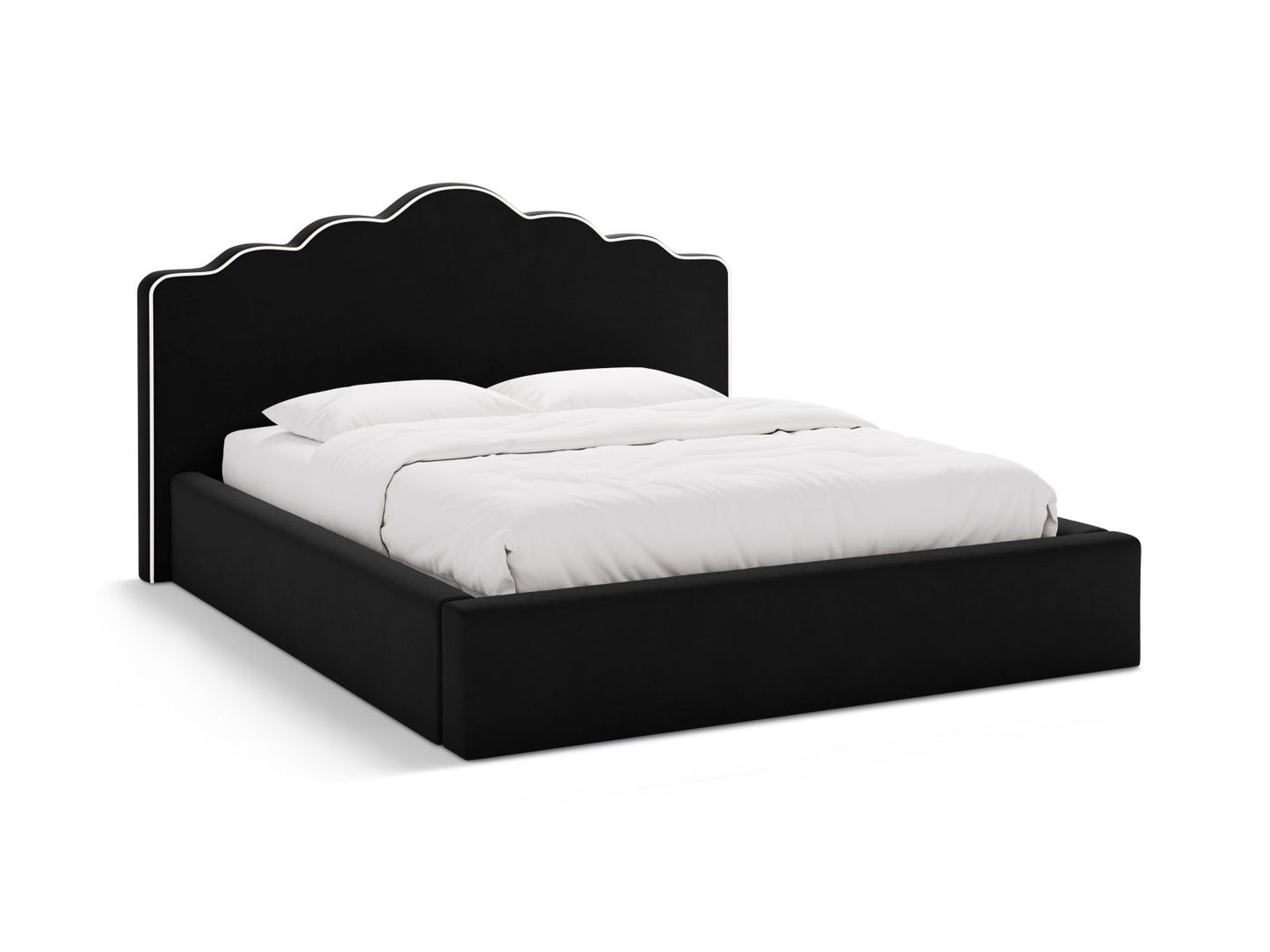 Dream — Bed (220x222x122 cm) Ivory && Black (Magic Velvet 2256 && Magic Velvet 2219)