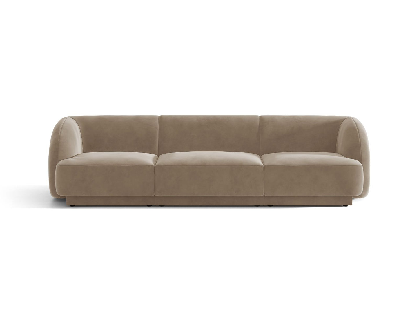 Miley — Sofa Cappuccino (Bluvel 40) Black Plastic