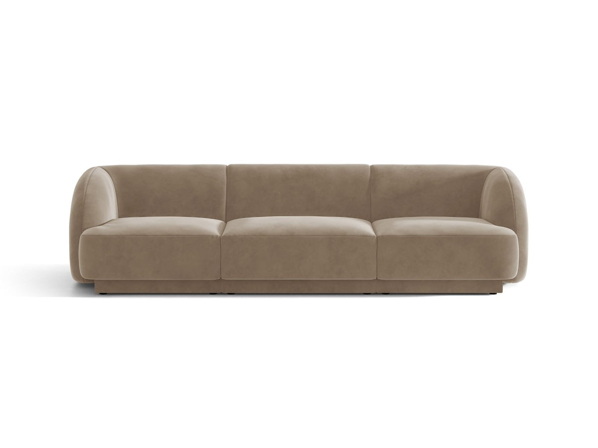 Miley — Sofa Cappuccino (Bluvel 40) Black Plastic