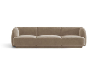 Miley — Sofa Cappuccino (Bluvel 40) Black Plastic