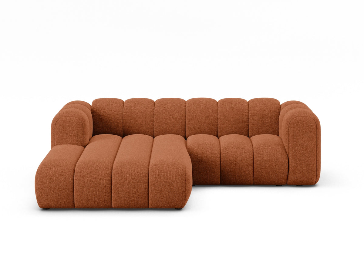 Lupine — Corner Sofa Brick (Eden 10 Terra) Black Plastic Left