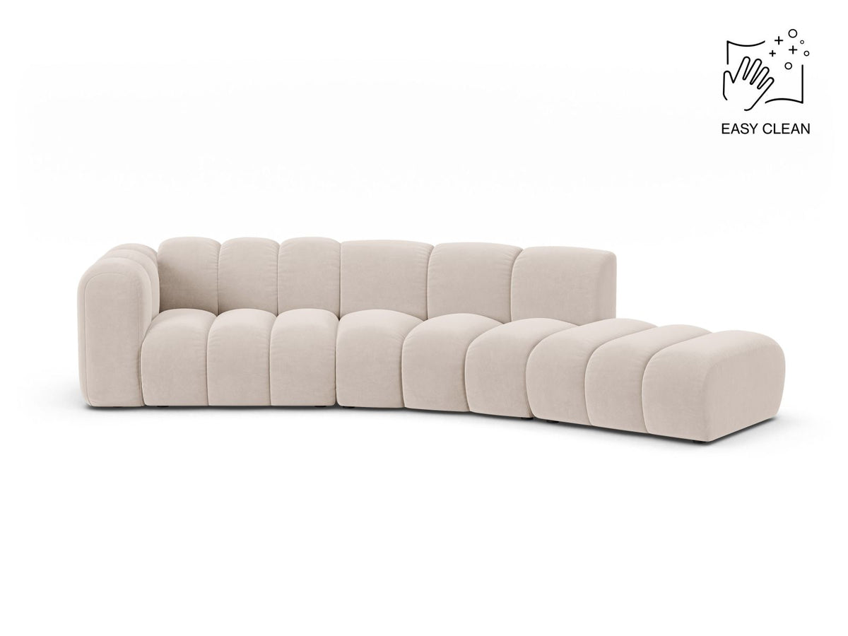 Lupine — Sofa Light Beige (Venus 2927) Black Plastic Left