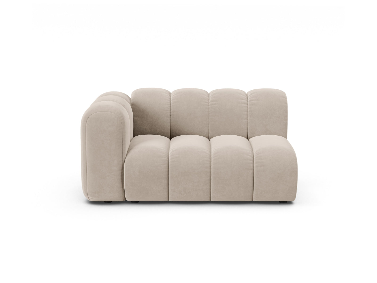 Lupine — Modular Sofa Beige (Salvador 1) Black Plastic Left