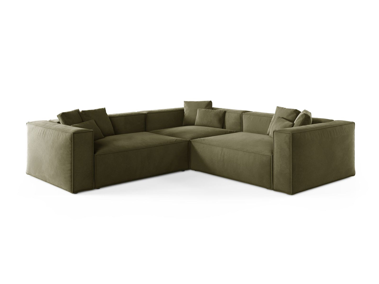 Aveiro — Corner Sofa Light Green (Casino Forest) Black Plastic