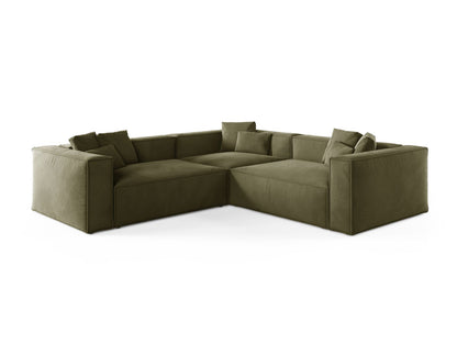 Aveiro — Corner Sofa Light Green (Casino Forest) Black Plastic