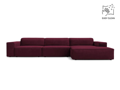 Jodie — Corner Sofa (284x162x77 cm) Burgundy (Venus 2932) Right