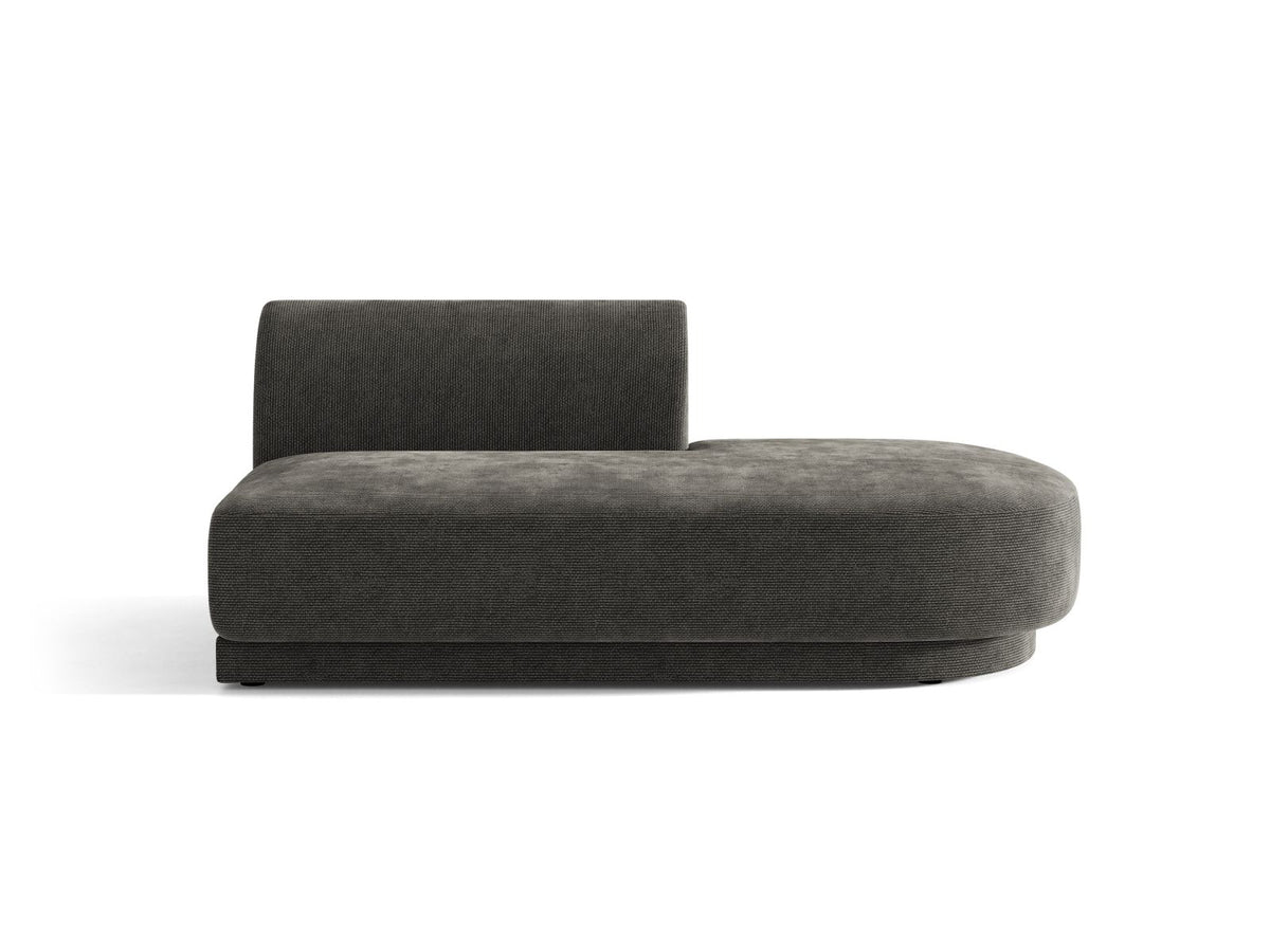 Miley — Modular Sofa Dark Grey (Eden 20 Graphite) Black Plastic Right