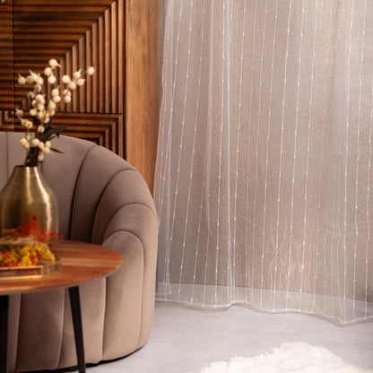 B2 Essentials White Jacquard Curtain with Tape 140x250 cm
