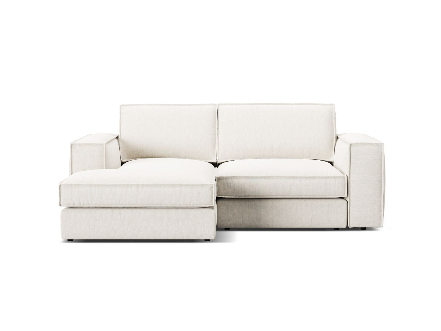 Pola — Corner Sofa White (BABEL WHITE) Black Plastic Left