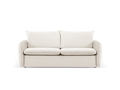 Vienna — Sofa Light Beige (Bluvel 22) Black Plastic