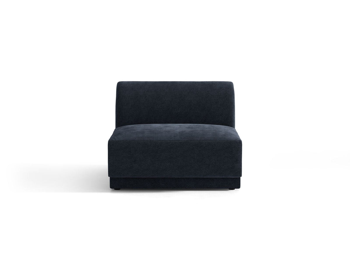 Miley — Modular Sofa Navy Blue (Eden 16 Deep Blue) Black Plastic