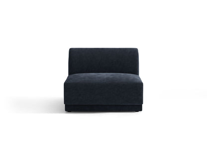 Miley — Modular Sofa Navy Blue (Eden 16 Deep Blue) Black Plastic