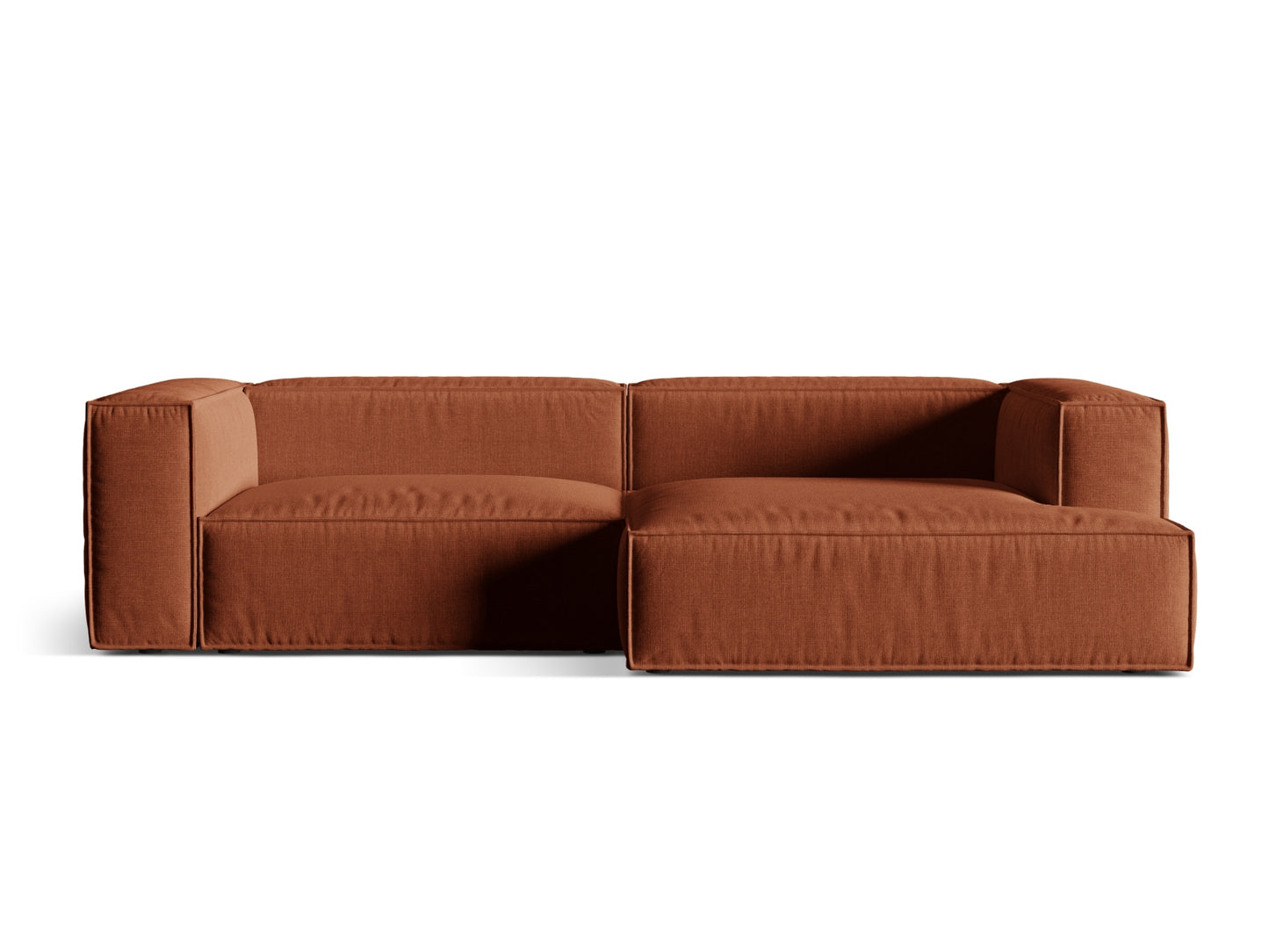 Nuria — Corner Sofa Brick (Liberty 9) Black Plastic