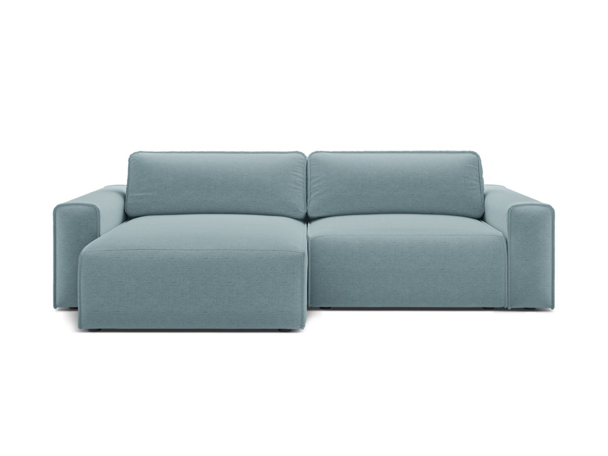 Victor — Corner Sofa Light Blue (Moly 74) Black Plastic Left