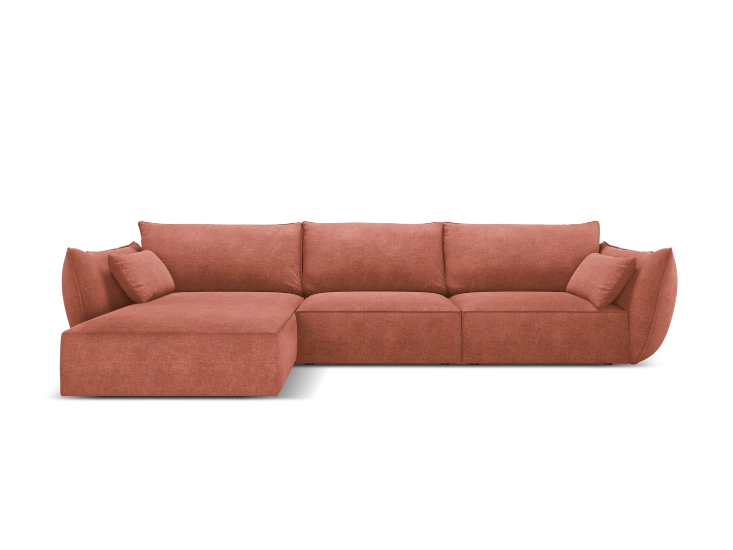 Kaelle — Corner Sofa Terracotta (Over The Horizon 57) Black Plastic Left