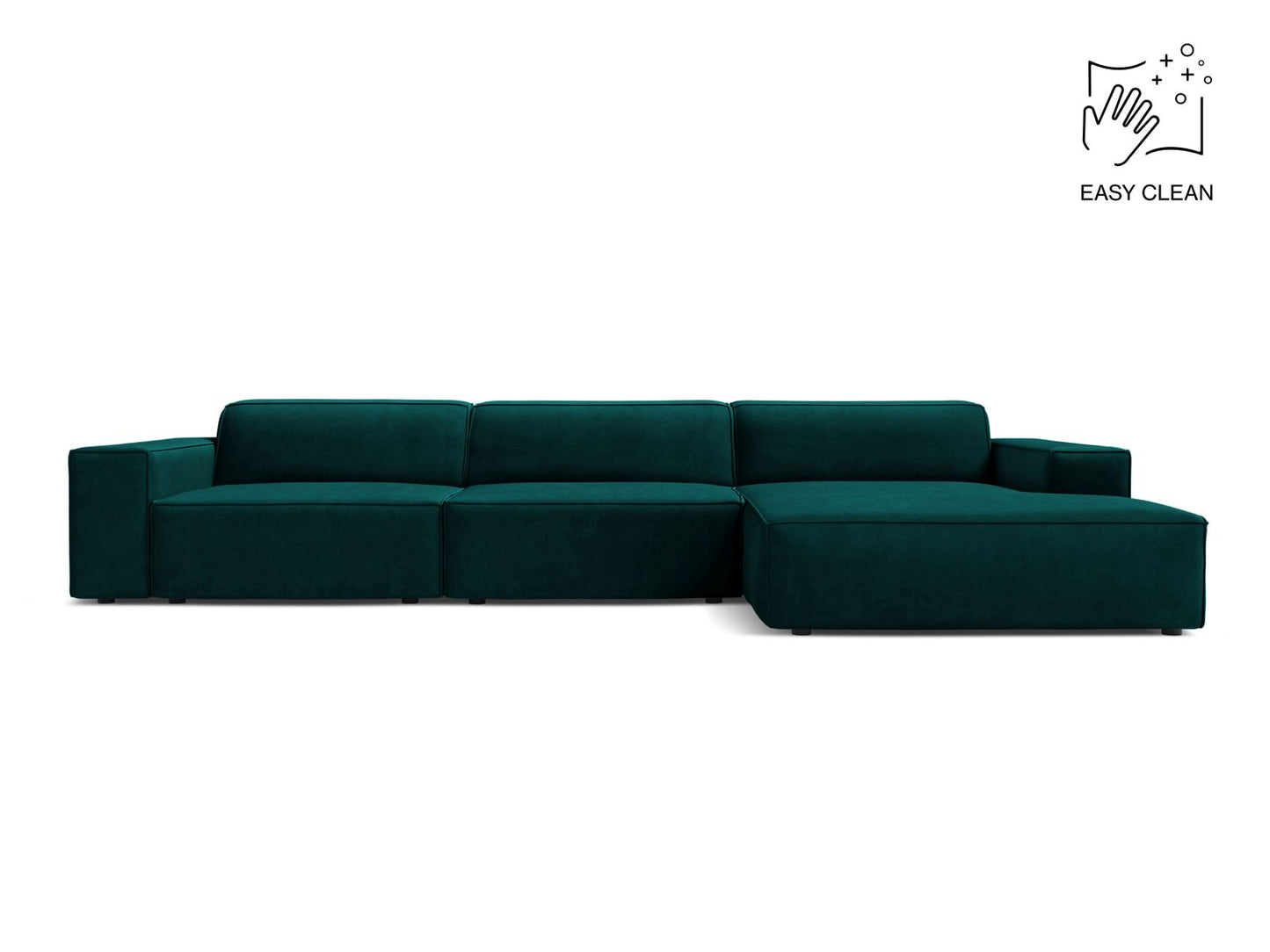 Jodie — Corner Sofa (284x162x77 cm) Deep Petrol (Venus 2911) Right