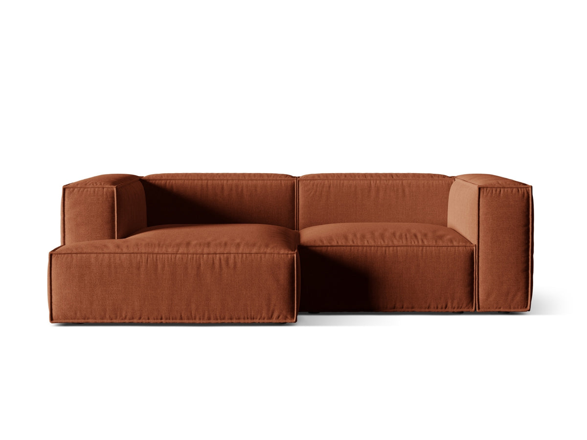 Nuria — Corner Sofa Brick (Liberty 9) Black Plastic Left