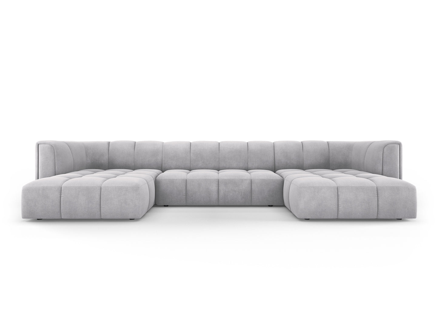 Moritz — Panoramic Sofa Light Grey (Rebel 5) Black Plastic
