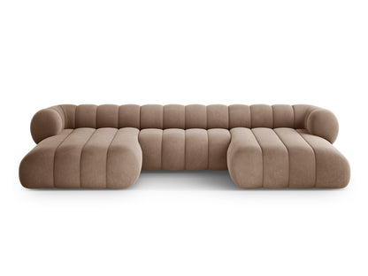 Koge — Panoramic Sofa Dark Beige (Vogue 3) Black Plastic