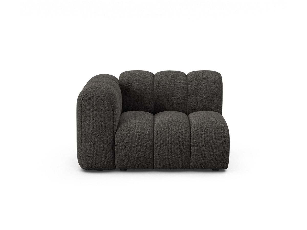 Lupine — Modular Sofa Dark Grey (Eden 20 Graphite) Black Plastic Left
