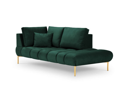 Hastings — Chaise Longue Bottle Green (Fancy 39) Gold Metal Right