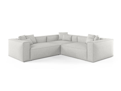 Aveiro — Corner Sofa Silver (Eden 17 Silver) Black Plastic