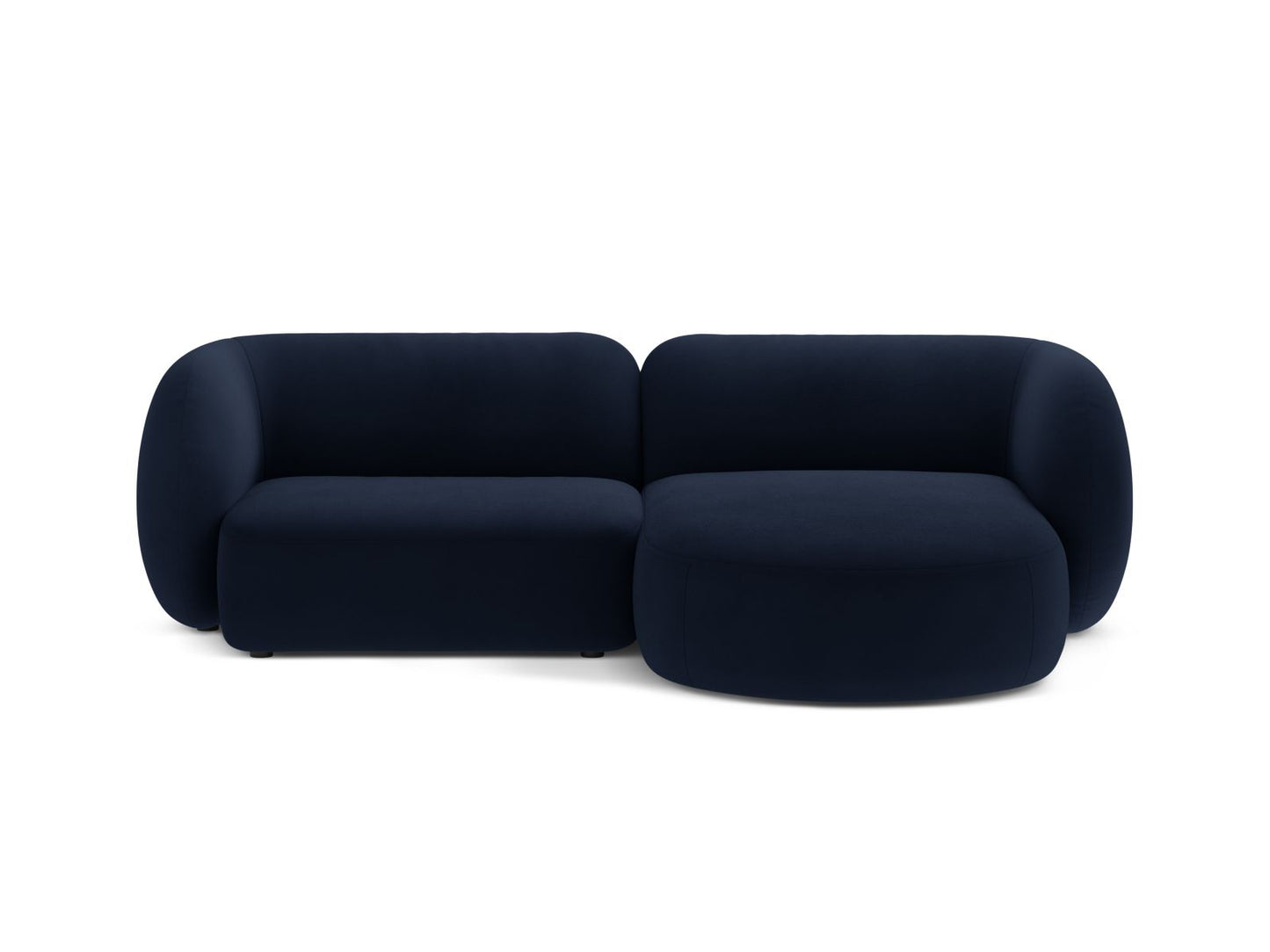 Kate — Corner Sofa Royal Blue (Salvador 05) Black Plastic Right