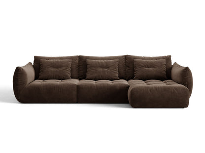 Bloom — Corner Sofa (327x152x97 cm) Dark Brown (Bluvel 48) Right