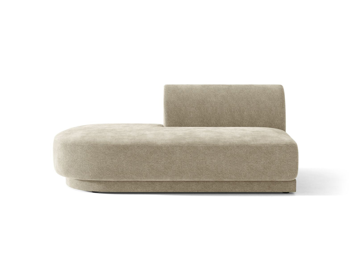 Miley — Modular Sofa Dark Beige (Eden 4 Beige) Black Plastic Left
