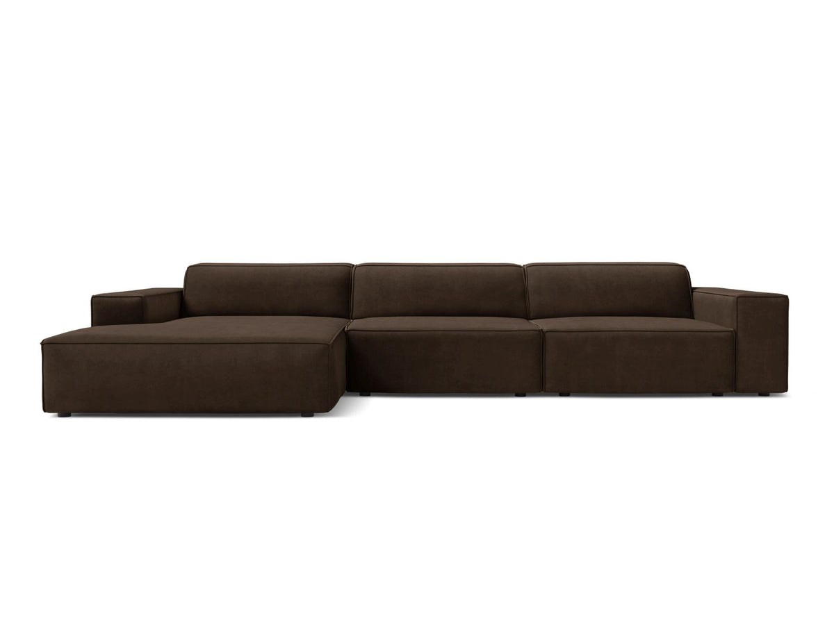 Jodie — Corner Sofa (284x162x77 cm) Dark Brown (Bluvel 48) Left