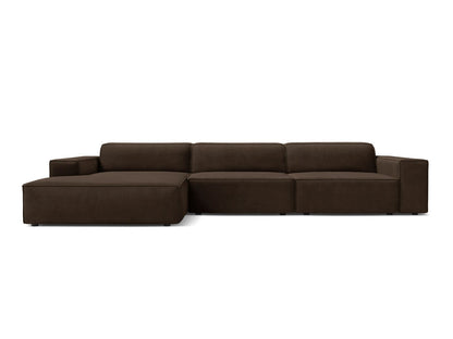 Jodie — Corner Sofa (284x162x77 cm) Dark Brown (Bluvel 48) Left