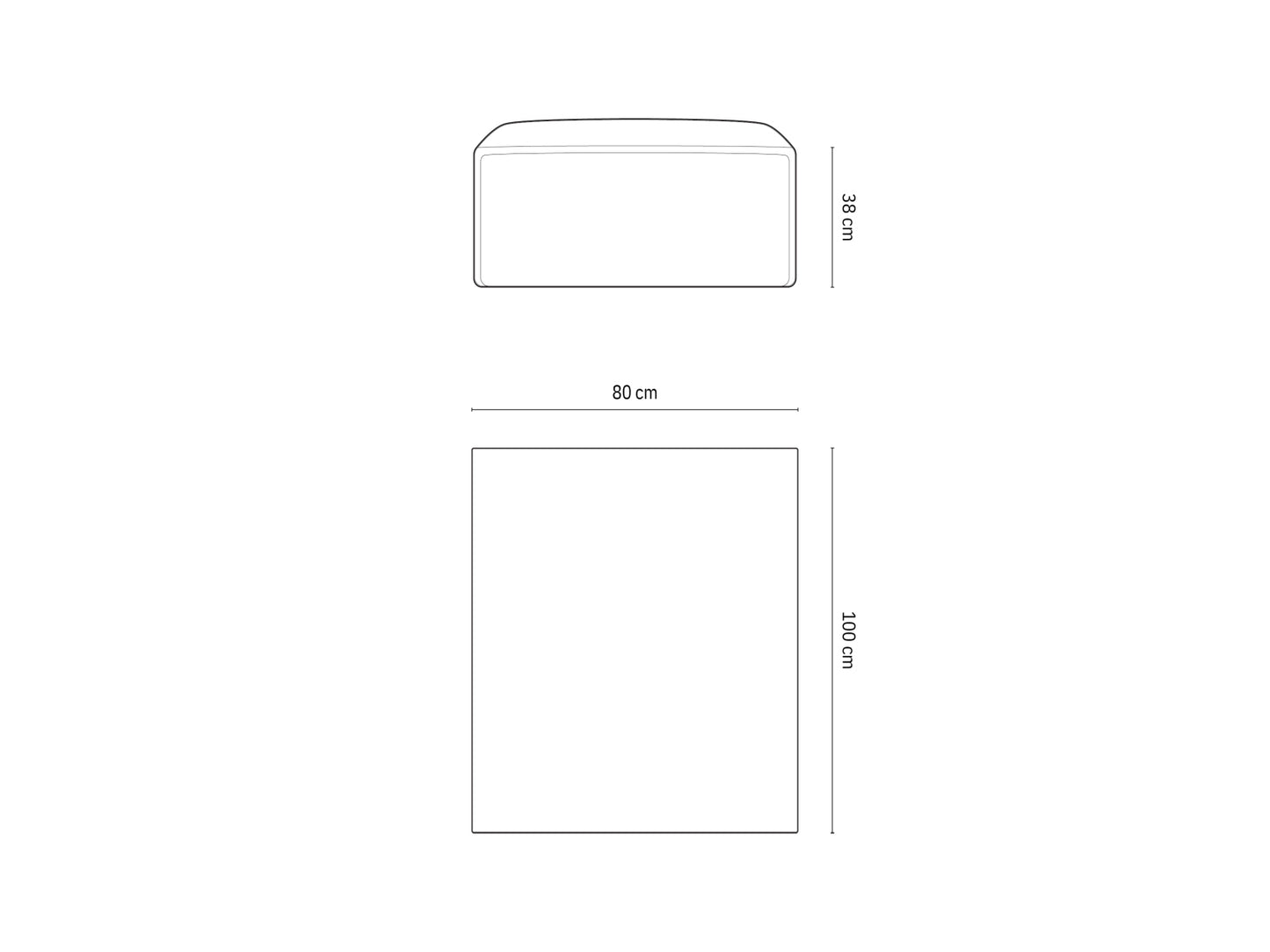 Kaelle — Pufas (100,0 x 80,0 x 38,0 cm)