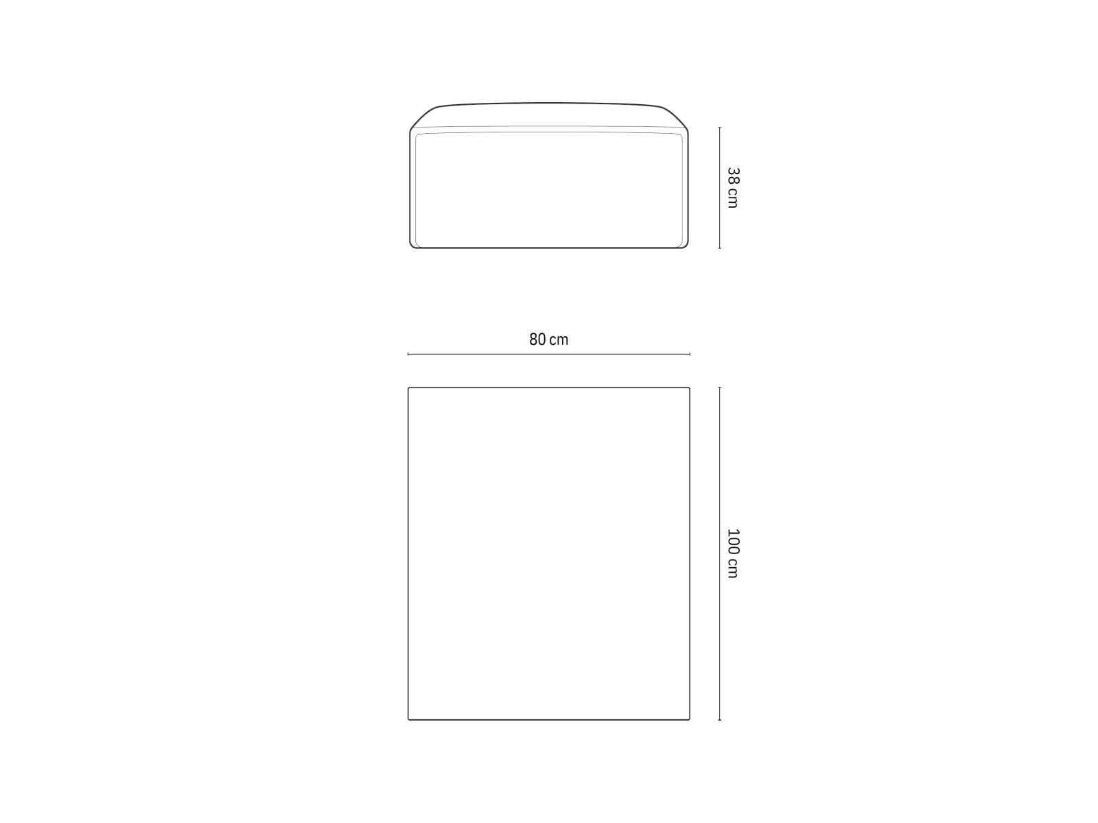 Kaelle — Pufas (100,0 x 80,0 x 38,0 cm)